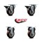 Service Caster 3.5'' Maroon Poly Wheel Swivel Top Plate Caster Set 2 Posi Brakes 2 Rigid, 4PK SCC-20S3514-PPUB-MRN-PLB-2-R-2 - alternate 4